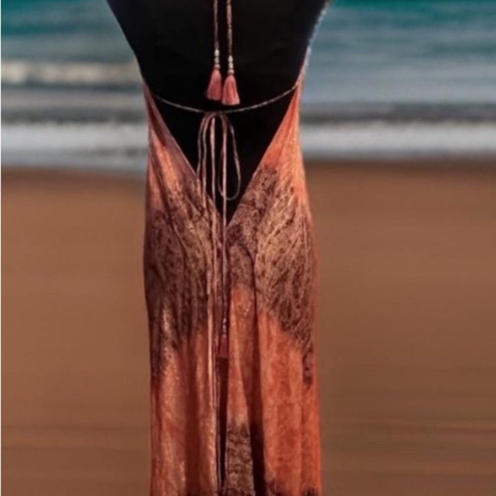 NEW Orange & Rust flowy strappy dress